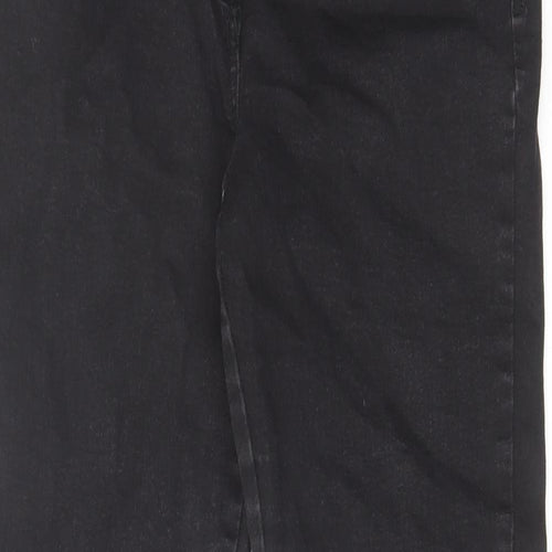 M&Co Womens Black Cotton Bootcut Jeans Size 10 L28 in Regular Zip