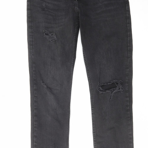 celio* Womens Black Cotton Skinny Jeans Size 12 L34 in Regular Zip