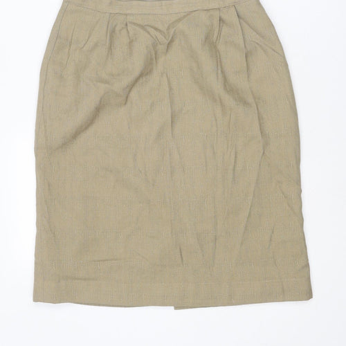 Atrium Womens Beige Polyester A-Line Skirt Size 12 Zip