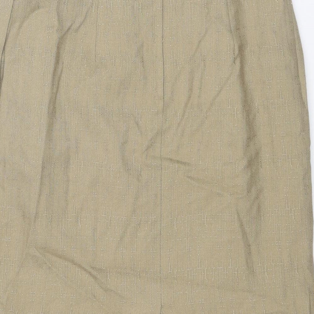 Atrium Womens Beige Polyester A-Line Skirt Size 12 Zip
