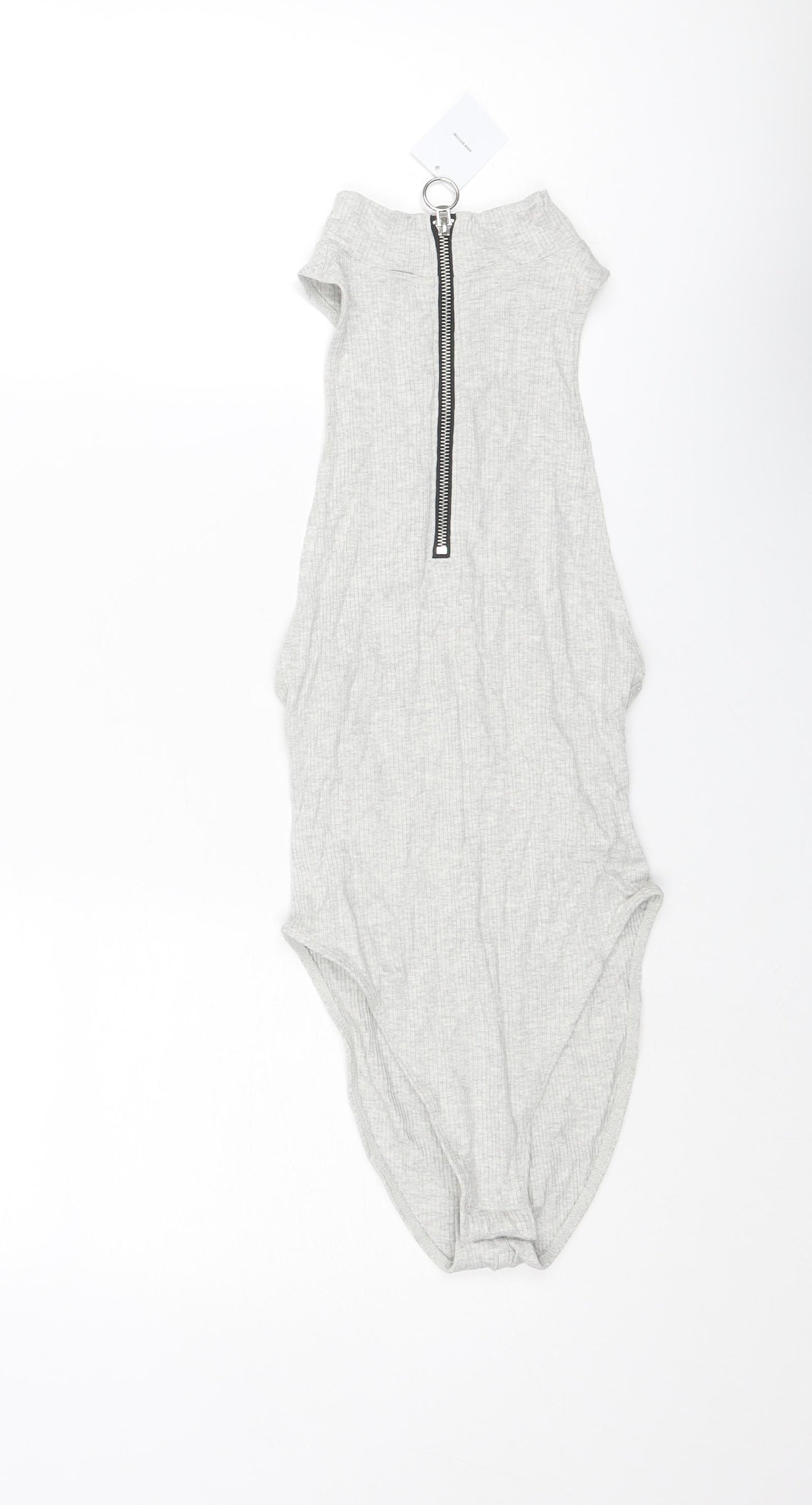 Urban Outfitters Womens Grey Cotton Bodysuit One-Piece Size XS Zip