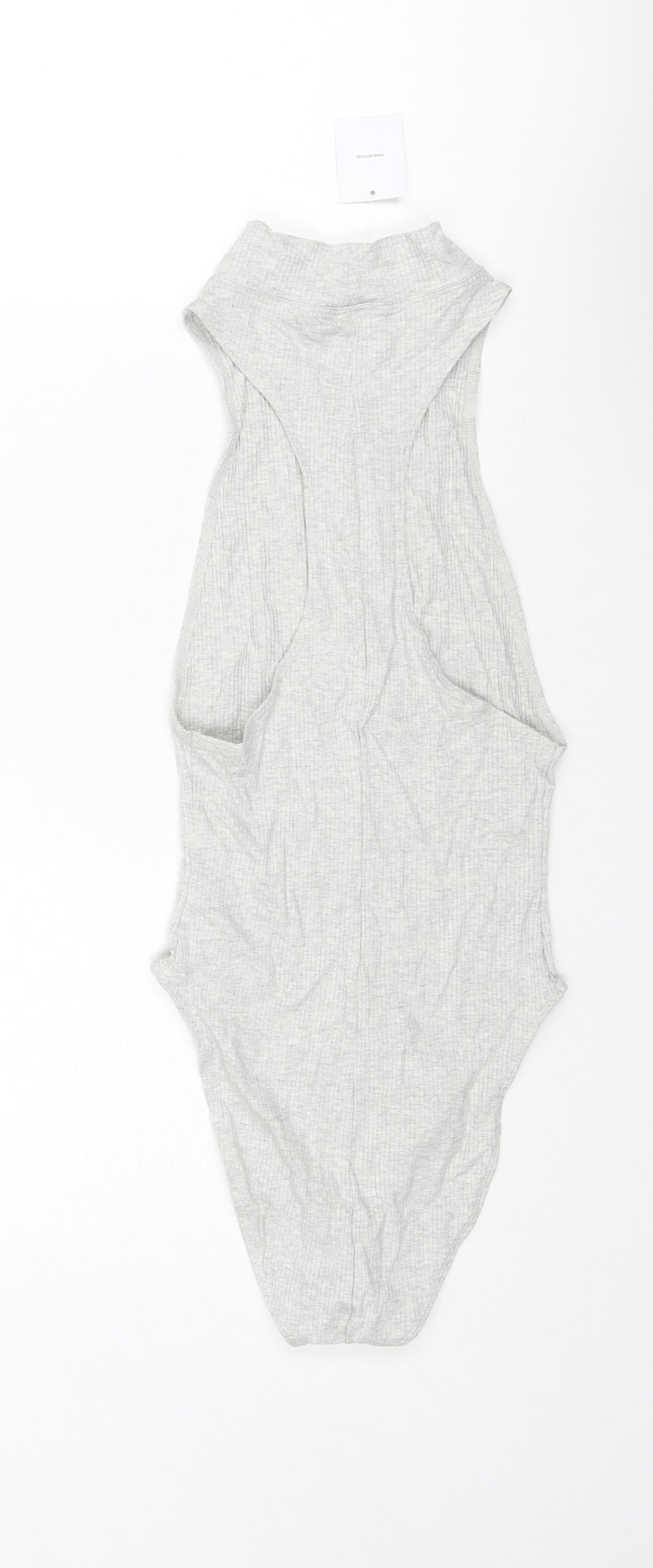 Urban Outfitters Womens Grey Cotton Bodysuit One-Piece Size XS Zip