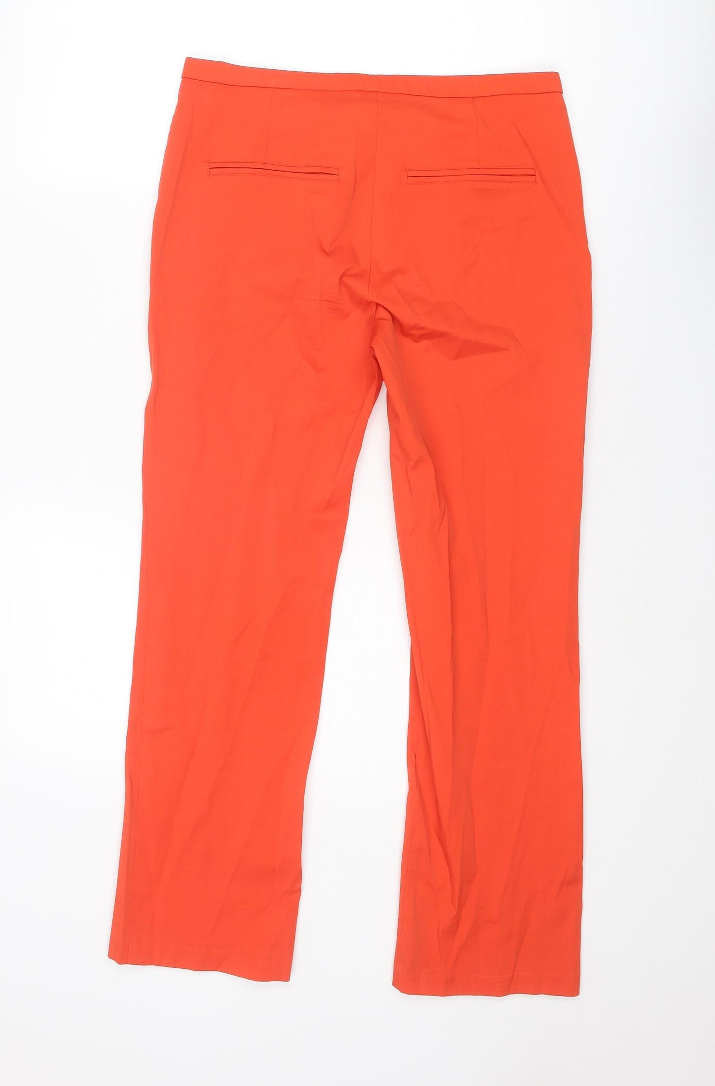 VERO MODA Womens Red Polyester Chino Trousers Size 10 L27 in Regular Zip