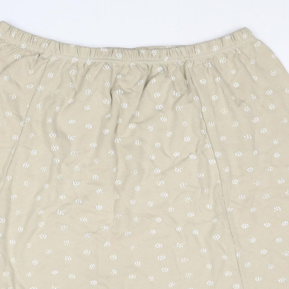 Damart Womens Beige Floral Cotton A-Line Skirt Size 20