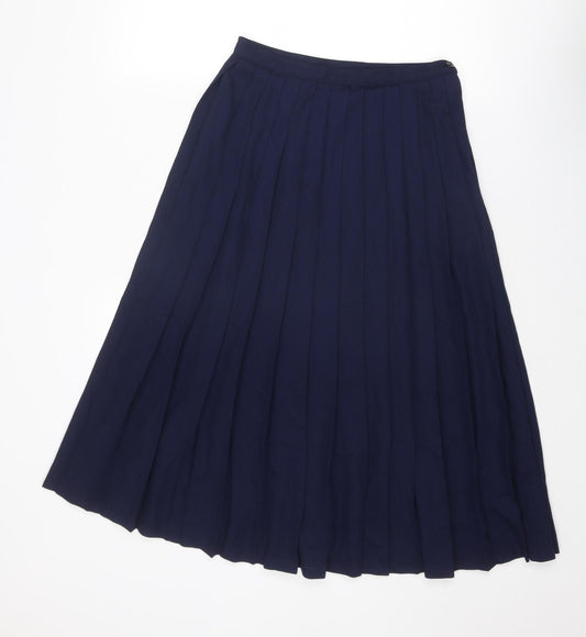 Eastex Womens Blue Polyester Pleated Skirt Size 10 Zip