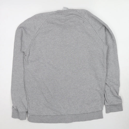 adidas Mens Grey Cotton Pullover Sweatshirt Size S