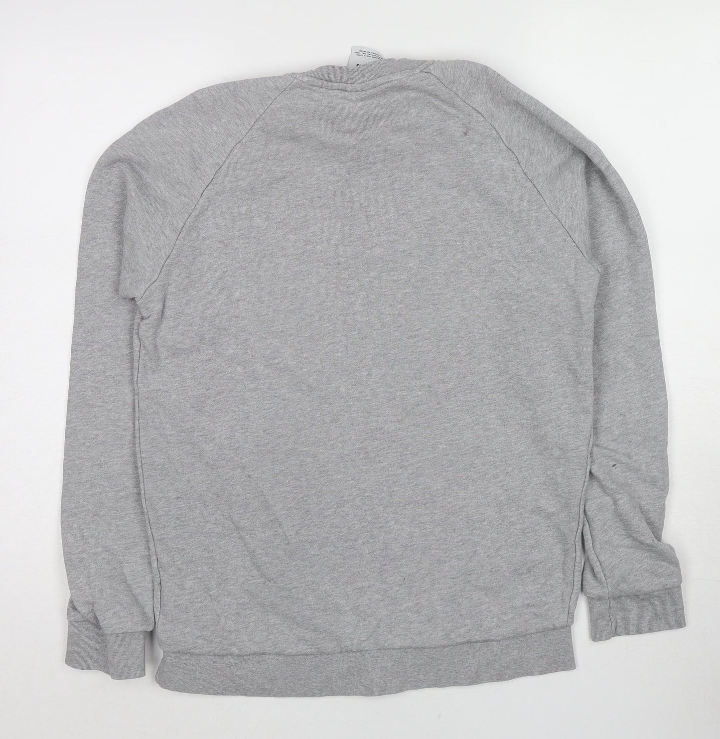 adidas Mens Grey Cotton Pullover Sweatshirt Size S