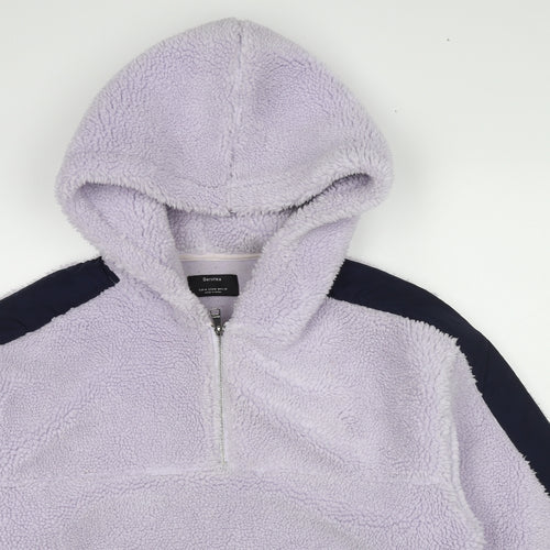 Bershka Womens Purple Polyester Pullover Hoodie Size M Pullover - Teddy Bear Style