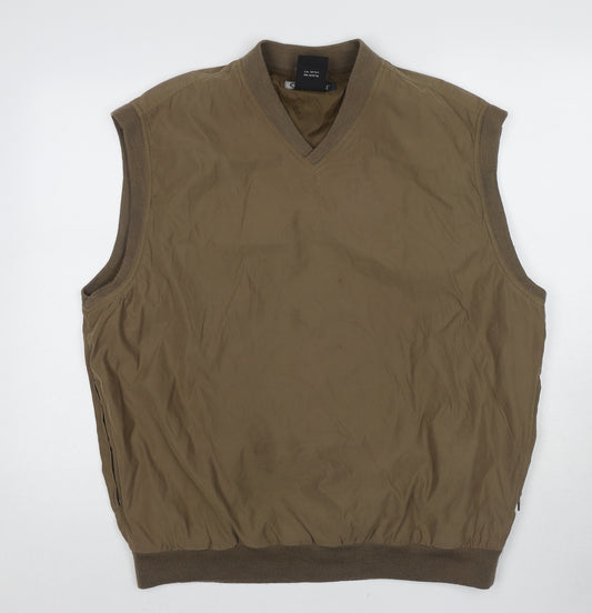 On Tour Mens Brown Polyester Vest Sweatshirt Size L