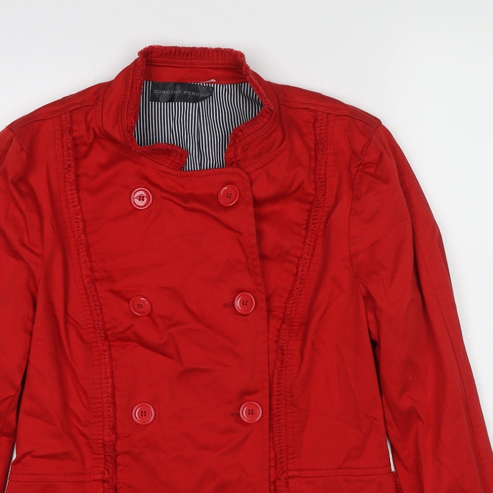 Dorothy Perkins Womens Red Jacket Size 10 Button