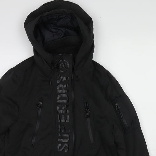 Superdry Womens Black Windbreaker Jacket Size 10 Zip
