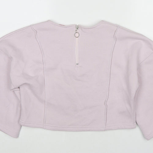 Aurora Womens Pink Cotton Pullover Sweatshirt Size XL Zip