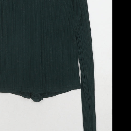 ASOS Womens Green Round Neck Cotton Cardigan Jumper Size 8