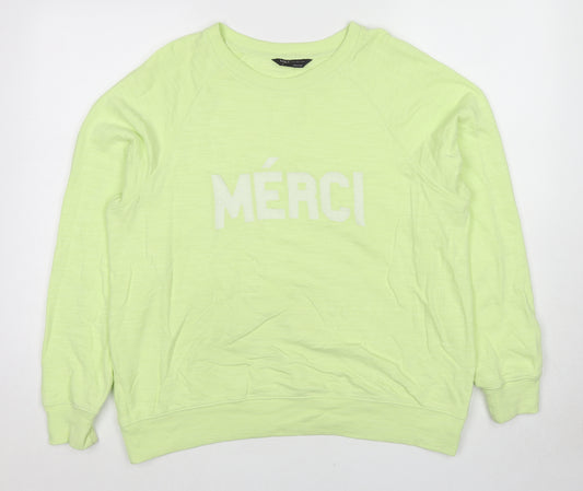Marks and Spencer Womens Green Cotton Pullover Sweatshirt Size 14 Pullover - Merci