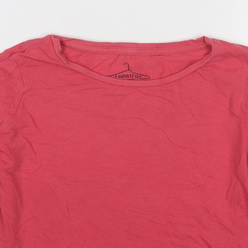 NEXT Girls Pink Cotton Basic T-Shirt Size 8 Years Round Neck Pullover