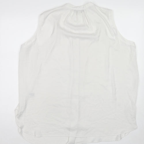 Marks and Spencer Womens White Polyester Basic Blouse Size 22 V-Neck