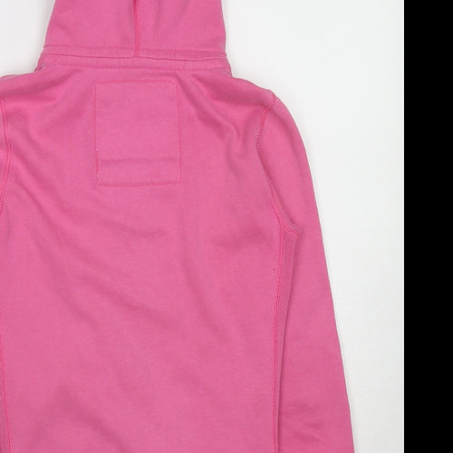 Superdry Womens Pink Cotton Full Zip Hoodie Size S Zip