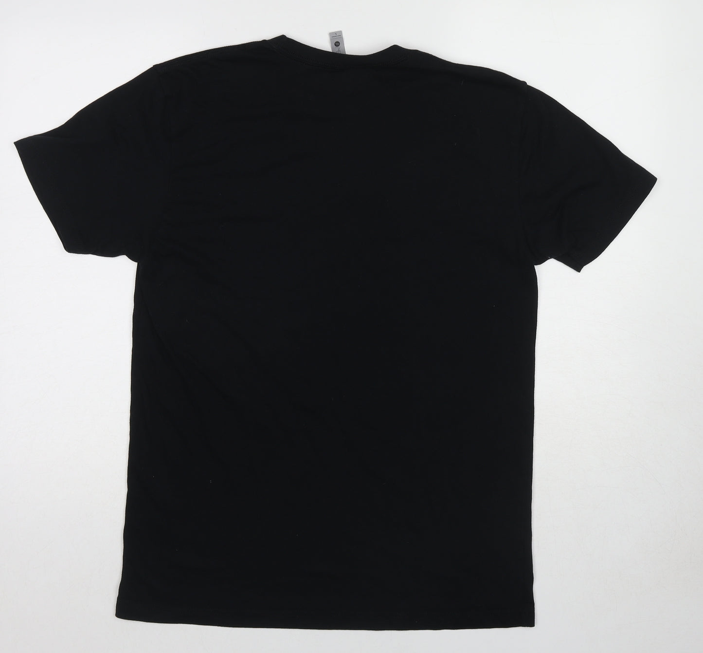 Next Level Mens Black Cotton T-Shirt Size L Round Neck