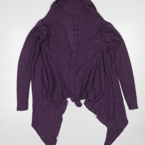Monsoon Womens Purple V-Neck Acrylic Cardigan Jumper Size S