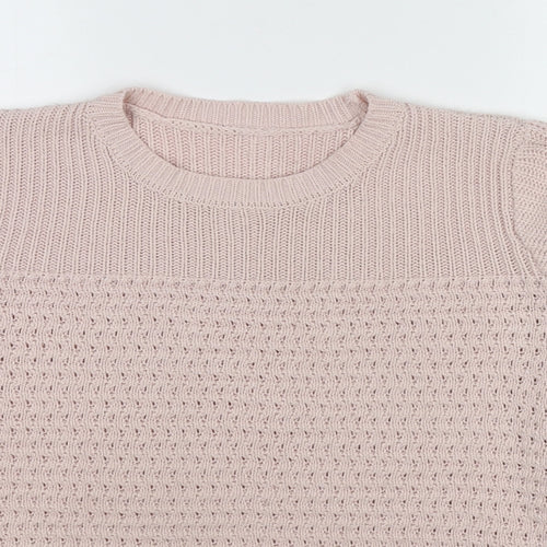 Dorothy Perkins Womens Pink Round Neck Acrylic Pullover Jumper Size 10