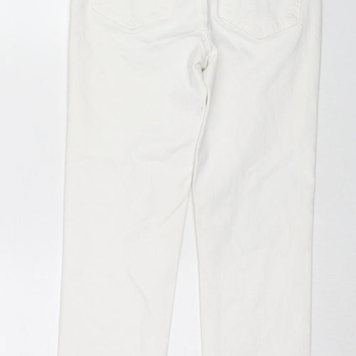 Marks and Spencer Womens White Cotton Skinny Jeans Size 8 L27 in Slim Zip