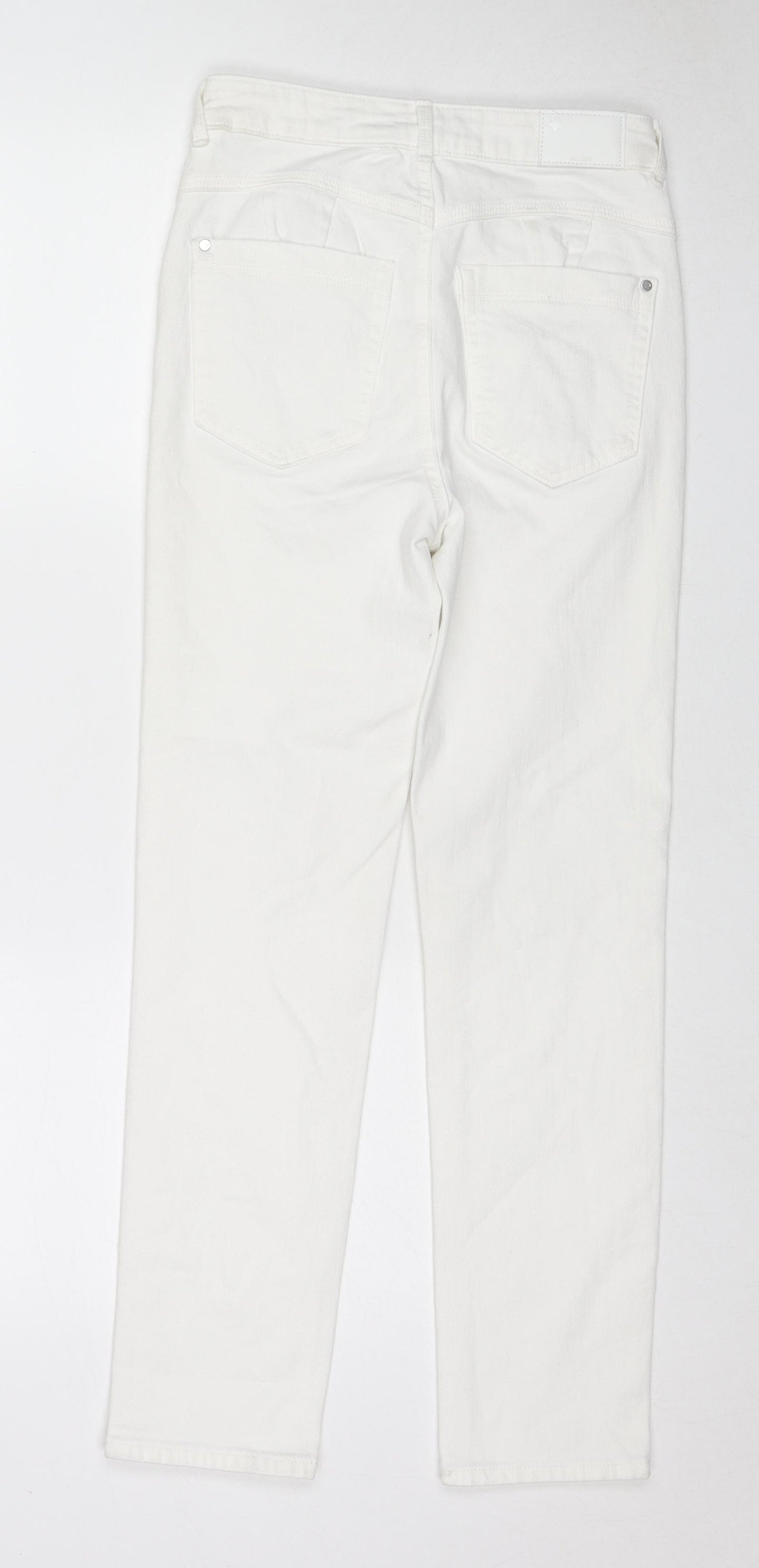 Marks and Spencer Womens White Cotton Skinny Jeans Size 8 L27 in Slim Zip
