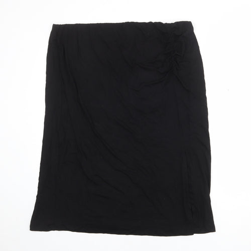 Very Womens Black Viscose A-Line Skirt Size 20