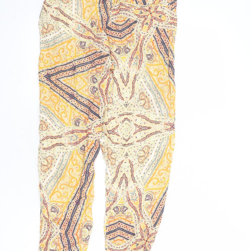 Zara Womens Multicoloured Paisley Polyester Jogger Trousers Size S L27 in Regular