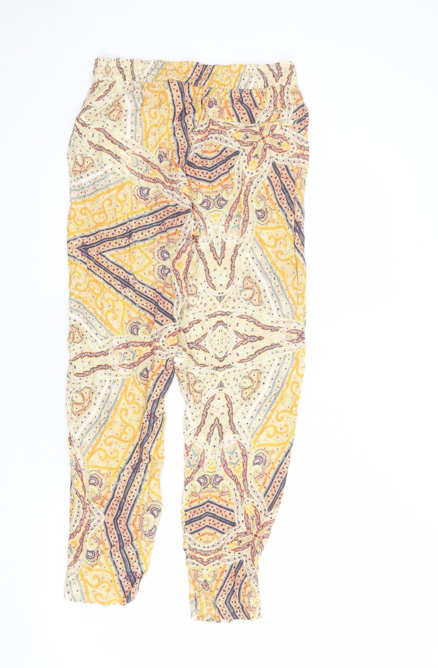 Zara Womens Multicoloured Paisley Polyester Jogger Trousers Size S L27 in Regular