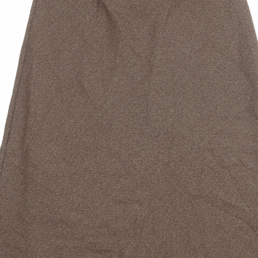 Marks and Spencer Womens Brown Polyester Swing Skirt Size 14
