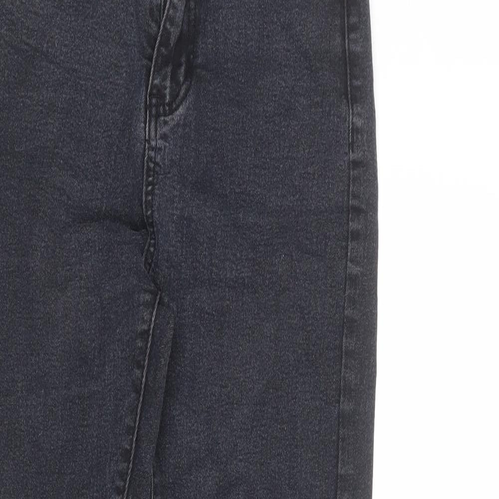 Boohoo Womens Grey Cotton Skinny Jeans Size 6 L28 in Regular Zip