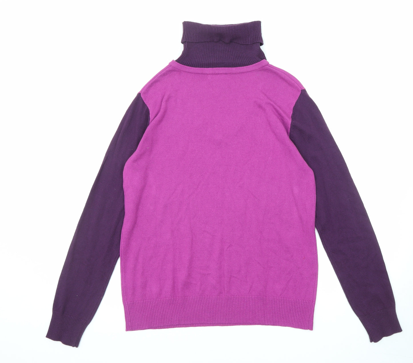 Kaleidoscope Womens Pink Roll Neck Cotton Pullover Jumper Size 14