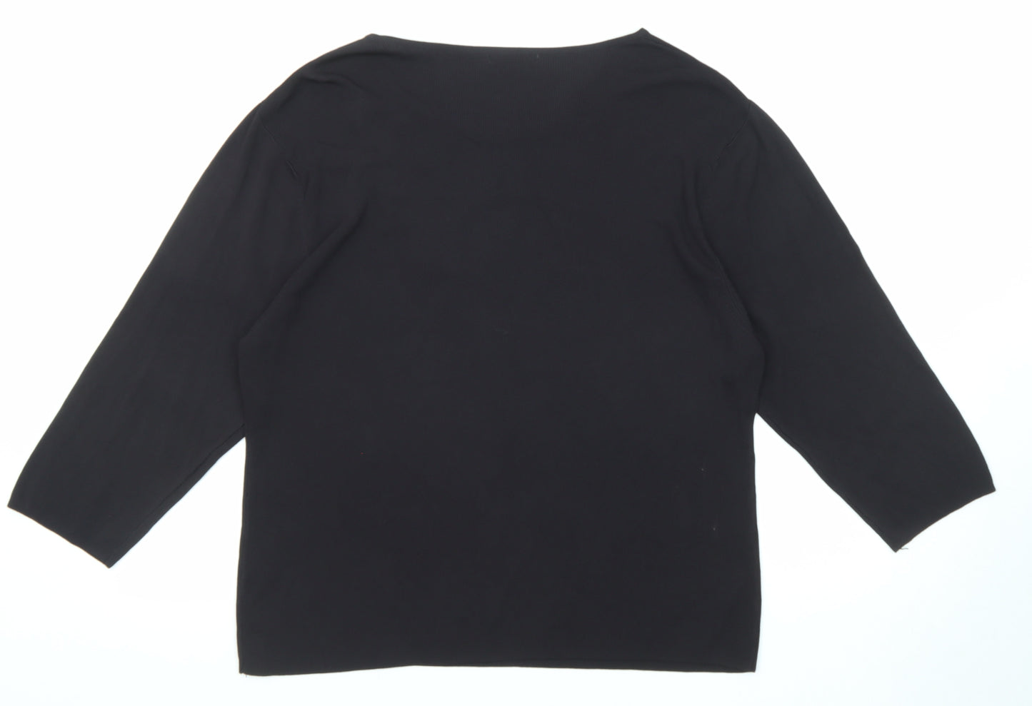 After Dark Womens Black Round Neck Viscose Pullover Jumper Size XL Pullover - Flower Sequin
