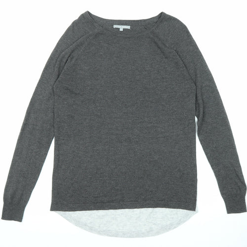 Oliver Bonas Womens Grey Round Neck Polyester Pullover Jumper Size 12