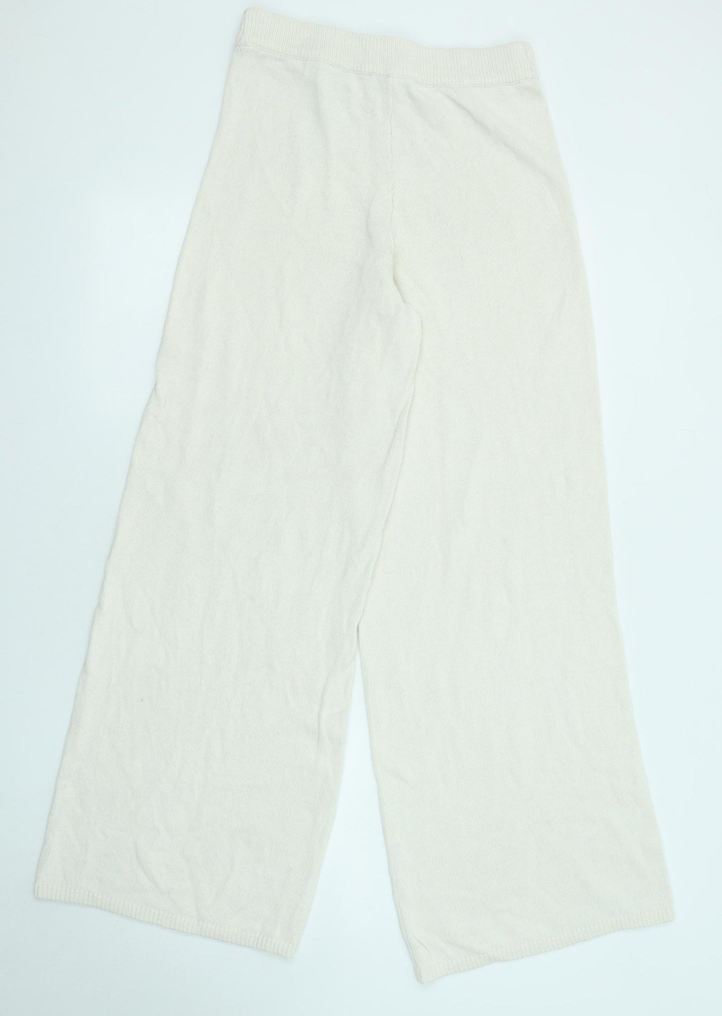 Zara Womens Ivory Cotton Jogger Trousers Size M L31 in Regular