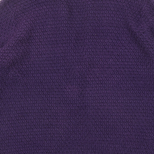 Breakout Womens Purple V-Neck Acrylic Cardigan Jumper Size M