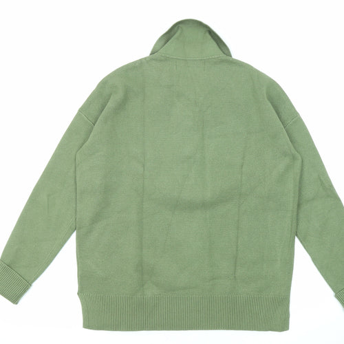 Paul Costelloe Womens Green Collared Viscose Pullover Jumper Size 12