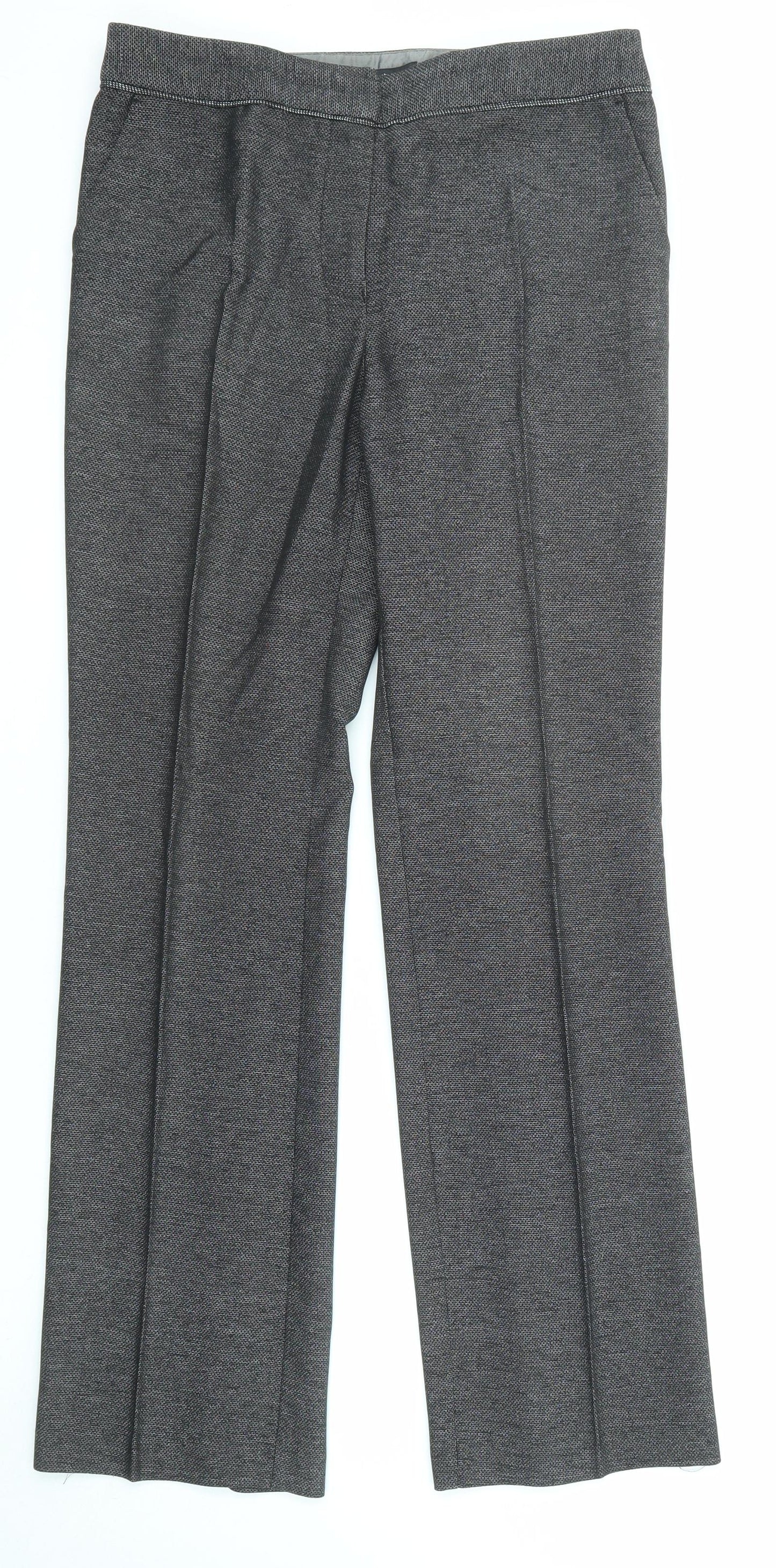 NEXT Womens Grey Polyester Dress Pants Trousers Size 10 L32 in Regular Zip