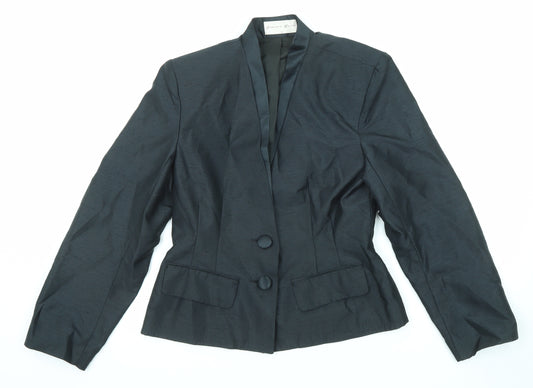 Charlotte Halton Womens Black Jacket Blazer Size 12 Button