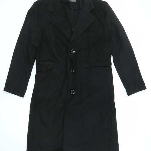 Flex Supply Womens Black Overcoat Coat Size M Button