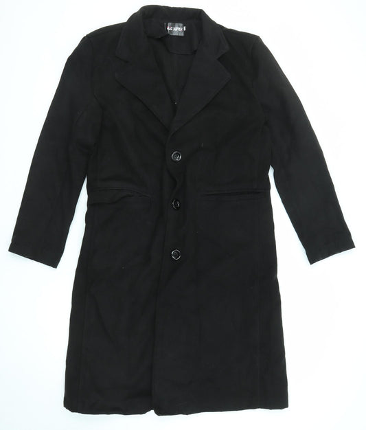 Flex Supply Womens Black Overcoat Coat Size M Button