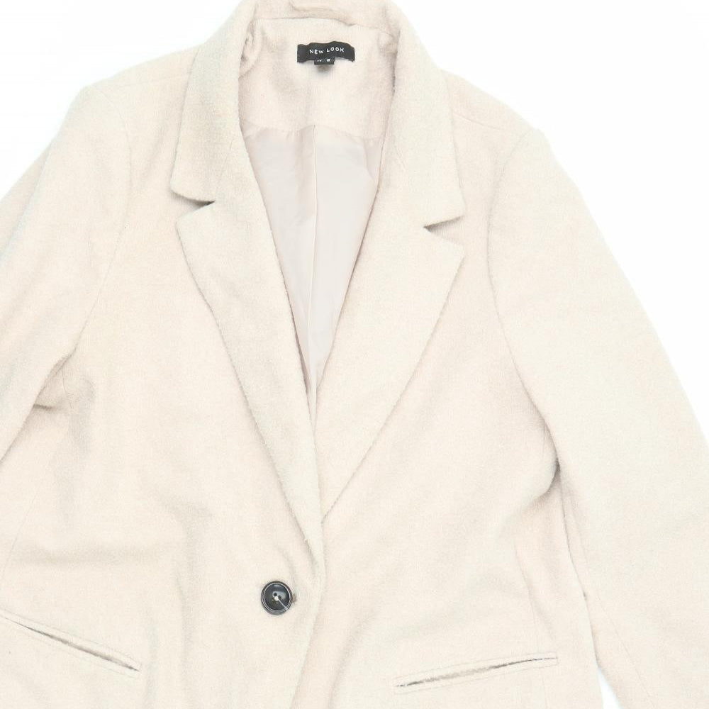 New Look Womens Pink Overcoat Coat Size 18 Button