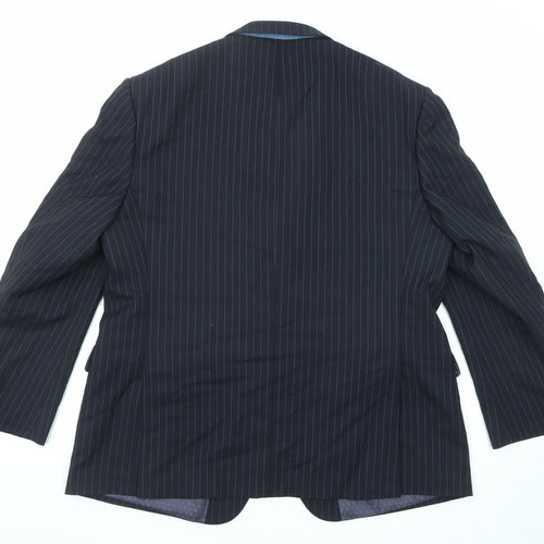Marks and Spencer Mens Blue Striped Wool Jacket Suit Jacket Size 44 Regular