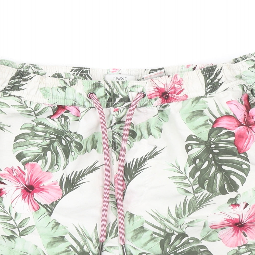 NEXT Mens Multicoloured Floral Polyester Bermuda Shorts Size M - Swim Short