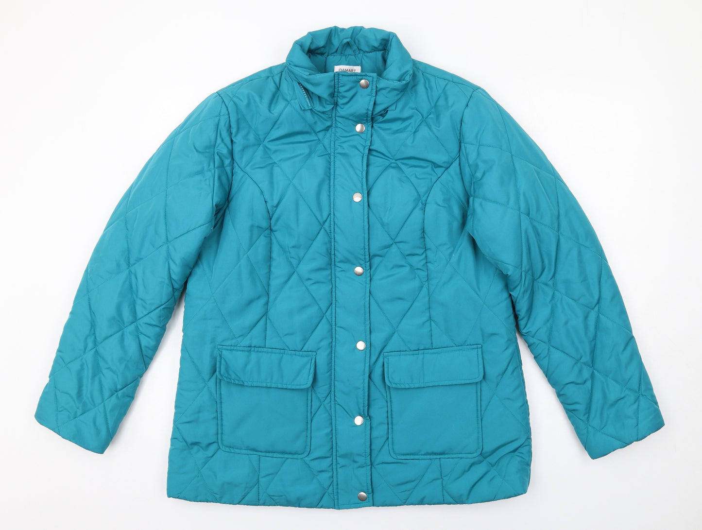Damart Womens Blue Quilted Jacket Size 14 Zip