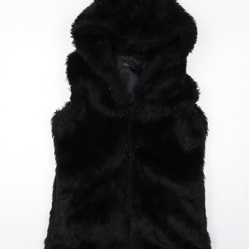 Zanzea Womens Black Gilet Jacket Size L Button - Faux Fur
