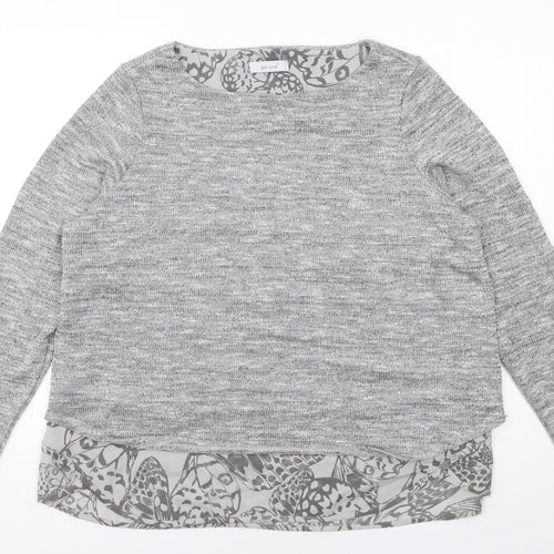 Per Una Womens Grey Round Neck Polyester Pullover Jumper Size 22