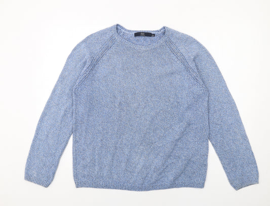 EWM Womens Blue Round Neck Cotton Pullover Jumper Size 18 - Size 18-20