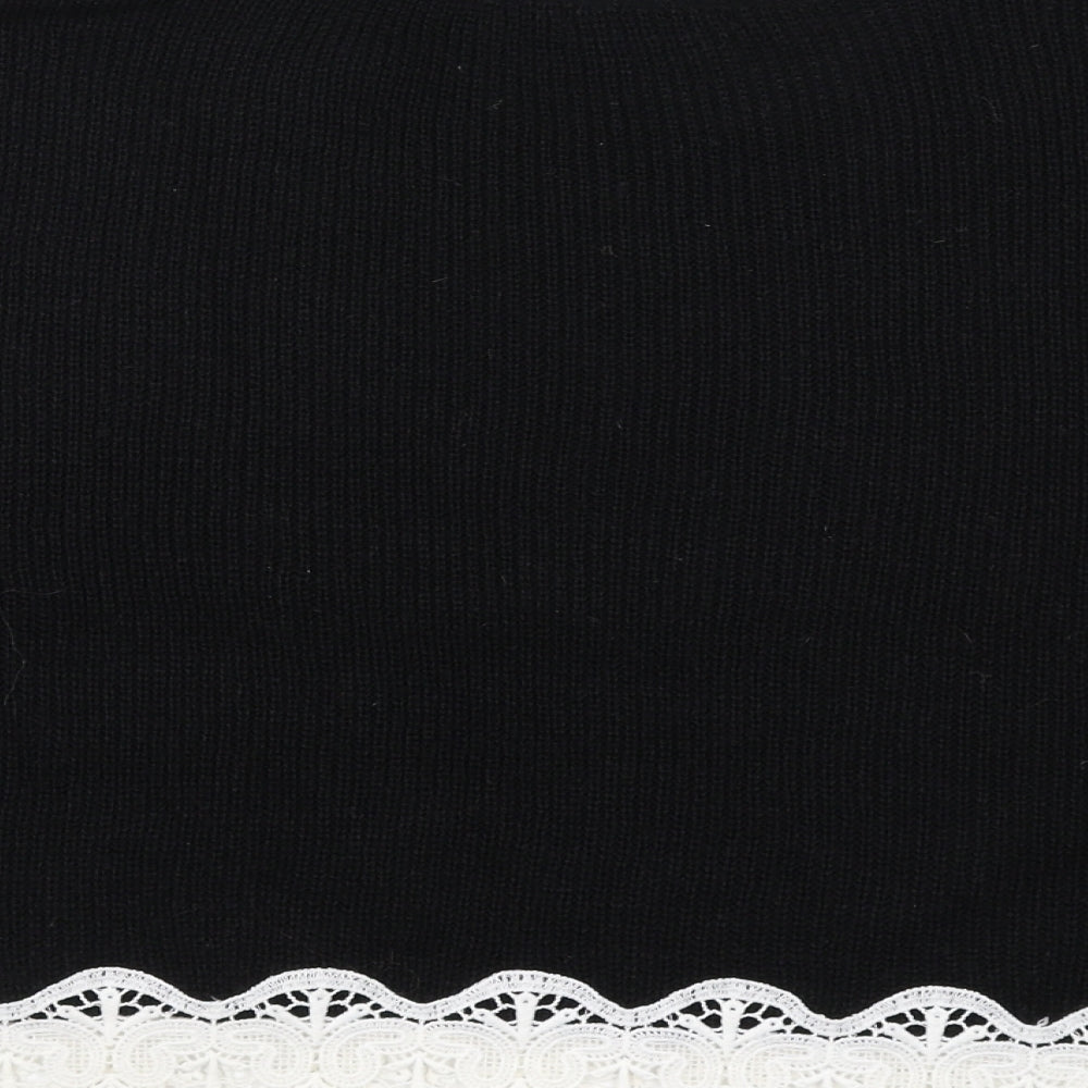 Stella Morgan Womens Black Round Neck Acrylic Pullover Jumper Size 12