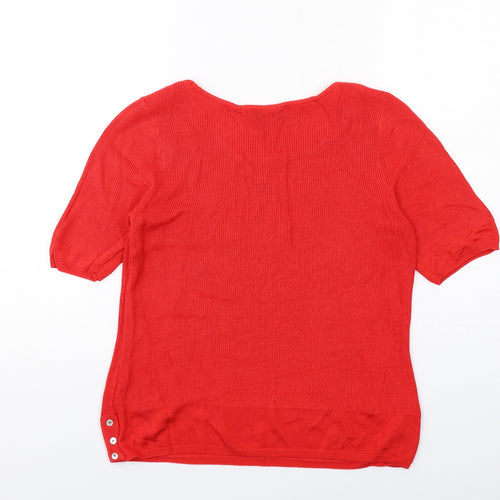 Per Una Womens Red Round Neck Viscose Pullover Jumper Size 12
